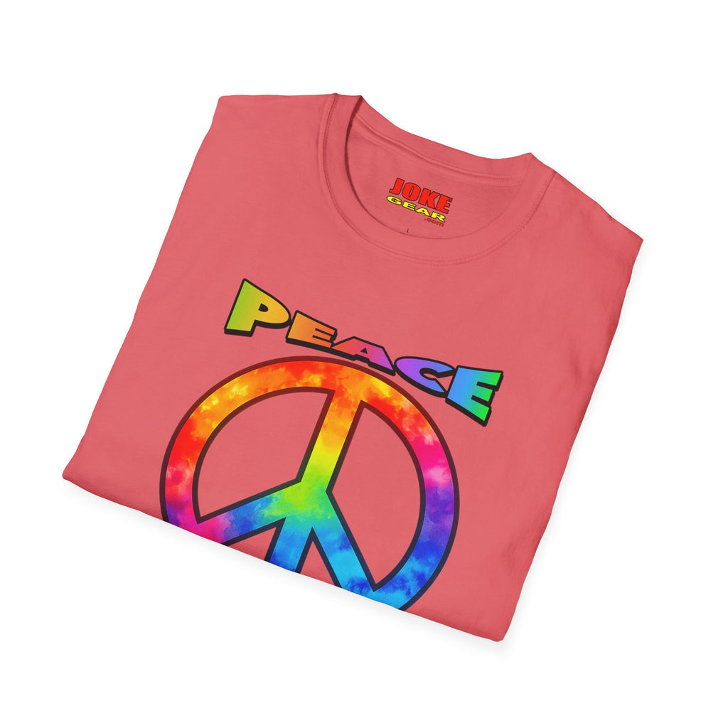 Peace Tie-Dye Graphic T-Shirt — "Peace: Cheaper Than Therapy" Retro Hippie Tee