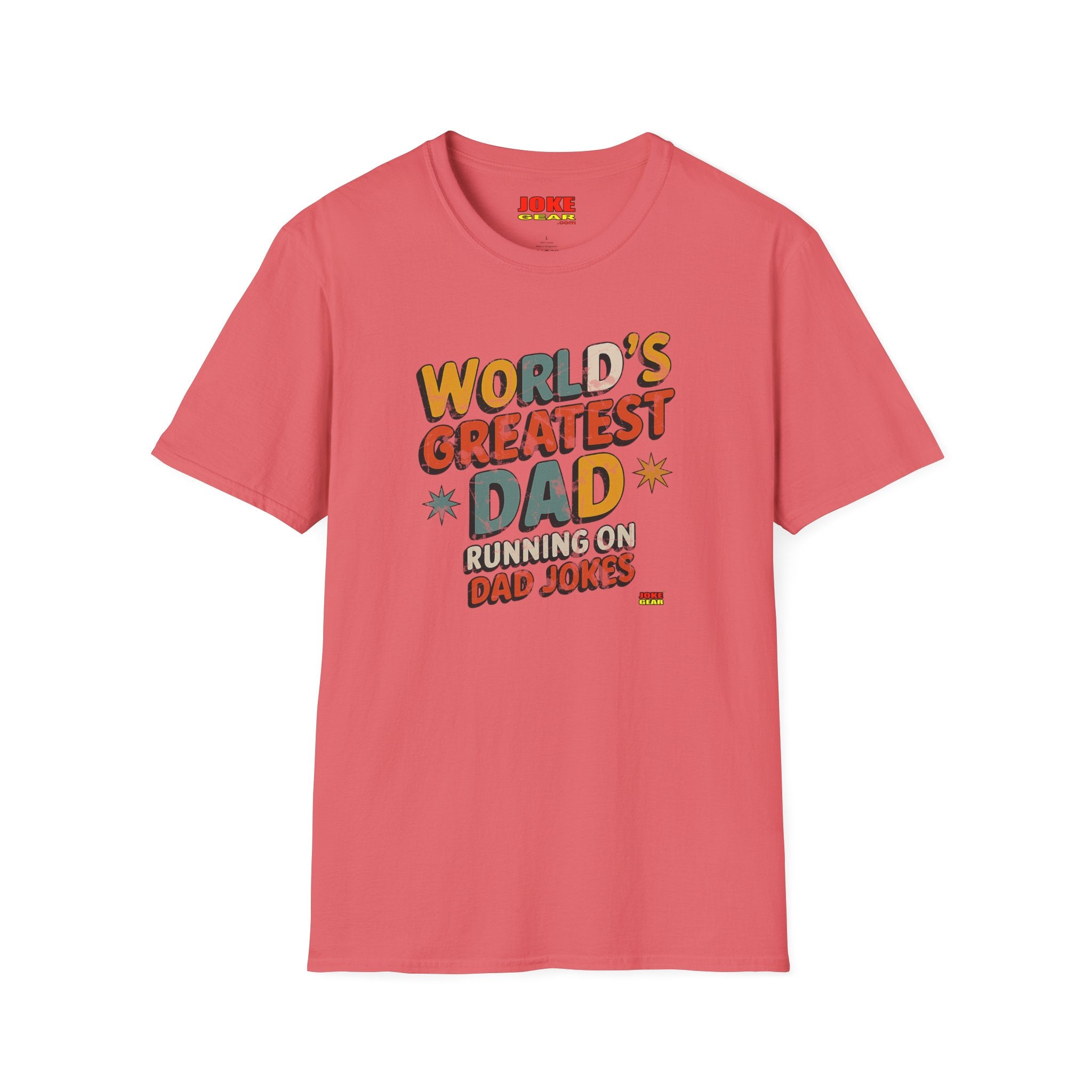 World's Greatest Dad T-Shirt — Running on Dad Jokes Vintage Graphic Tee