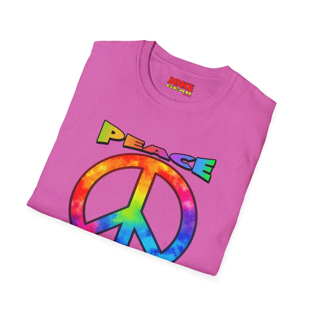 Peace Tie-Dye Graphic T-Shirt — "Peace: Cheaper Than Therapy" Retro Hippie Tee