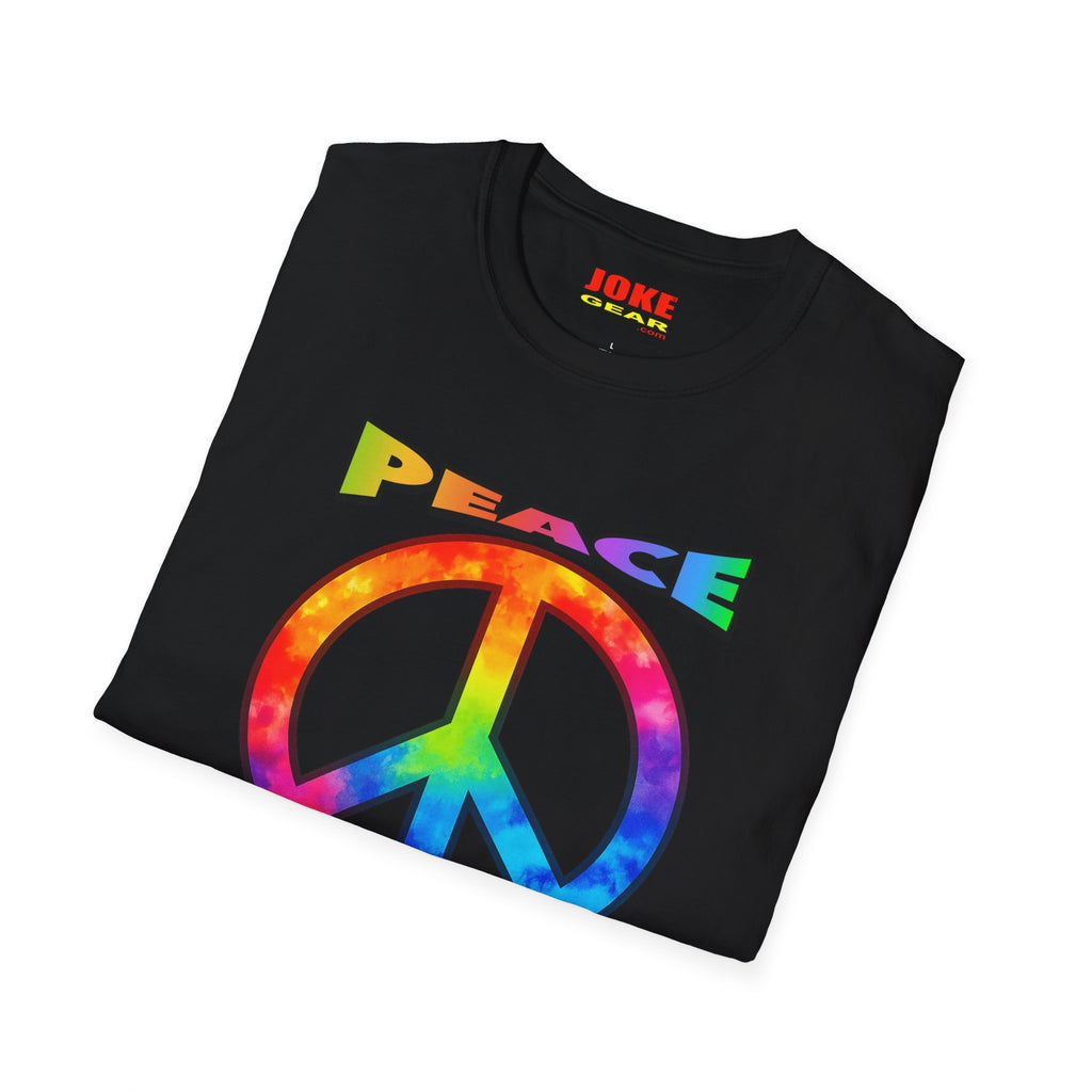 Peace Tie-Dye Graphic T-Shirt — "Peace: Cheaper Than Therapy" Retro Hippie Tee