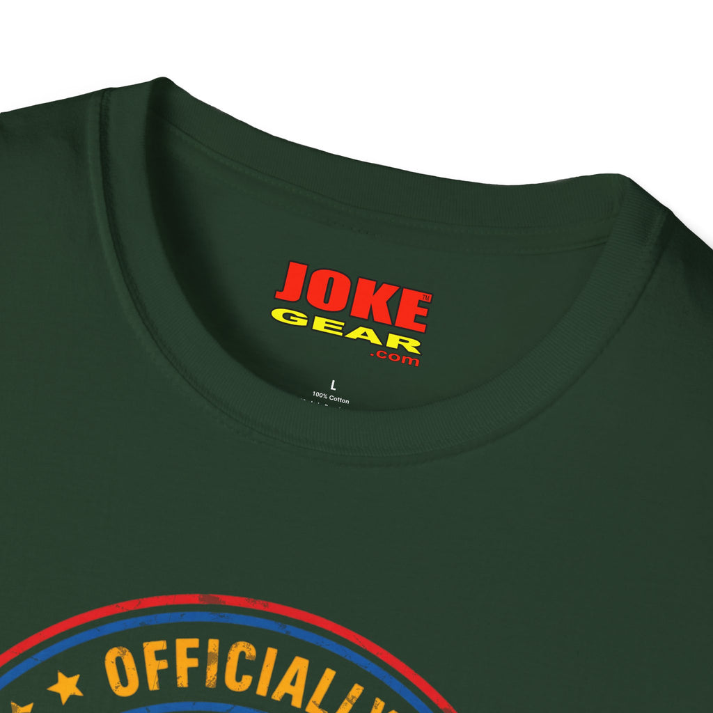 Retired Badge T-Shirt — "Officially Retired (Not My Problem Anymore)" Retirement Tee