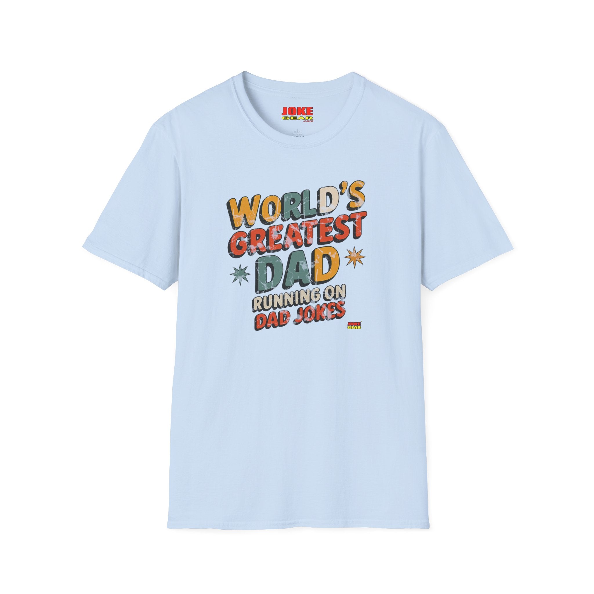 World's Greatest Dad T-Shirt — Running on Dad Jokes Vintage Graphic Tee