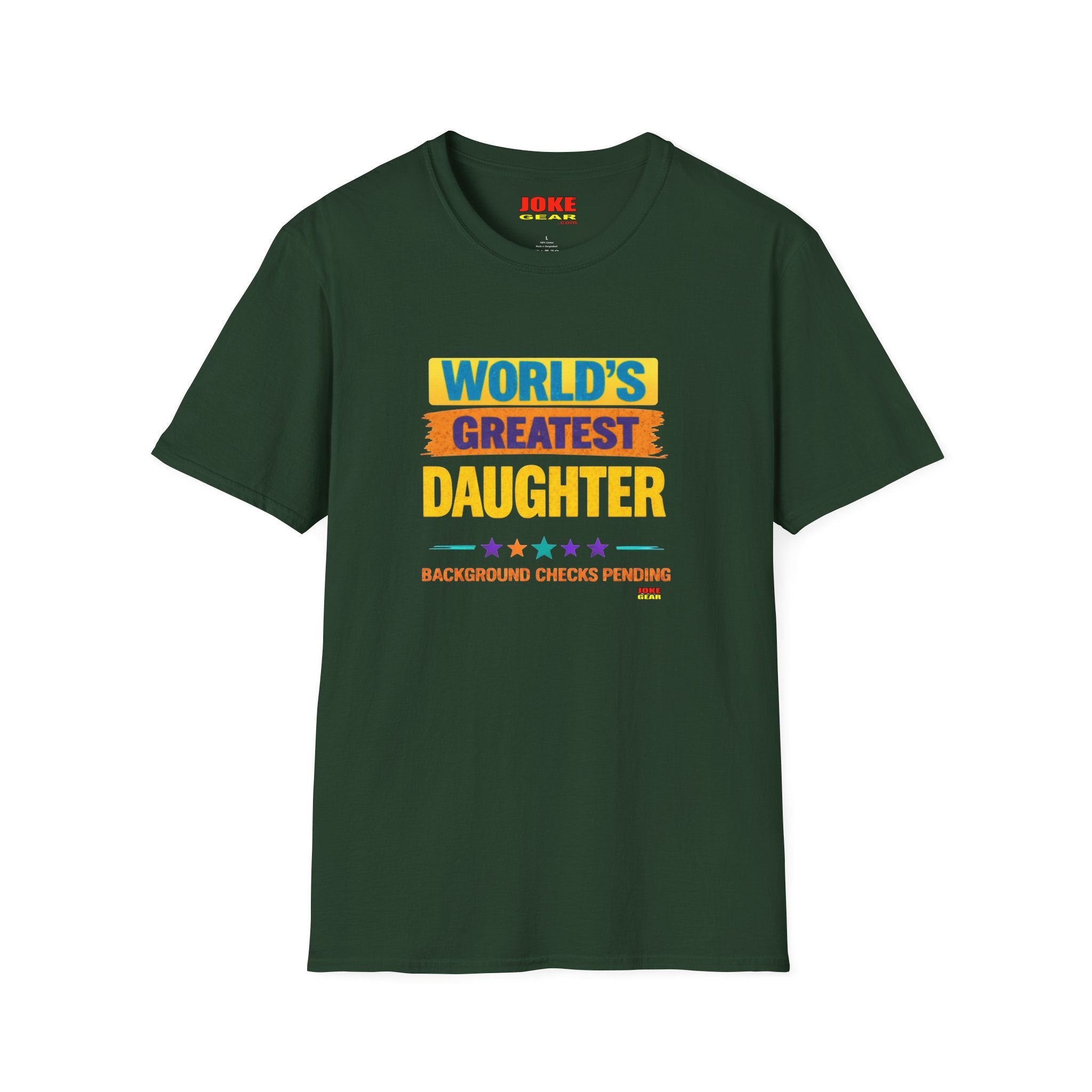 "World's Greatest Daughter" Colorful Retro Pride Tee (Background Checks Pending)