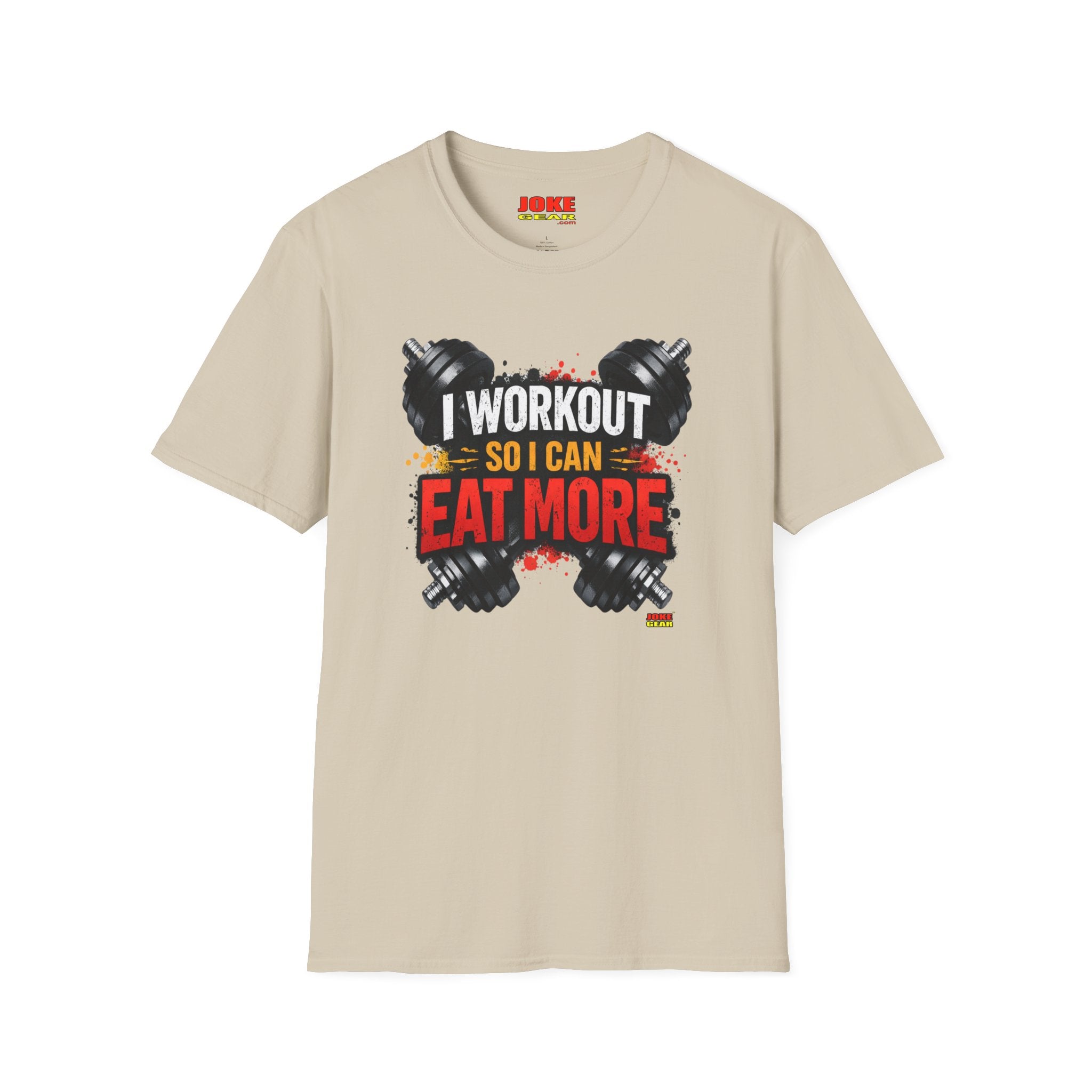 Workout T-Shirt — "I Workout So I Can Eat More" Funny Gym Tee