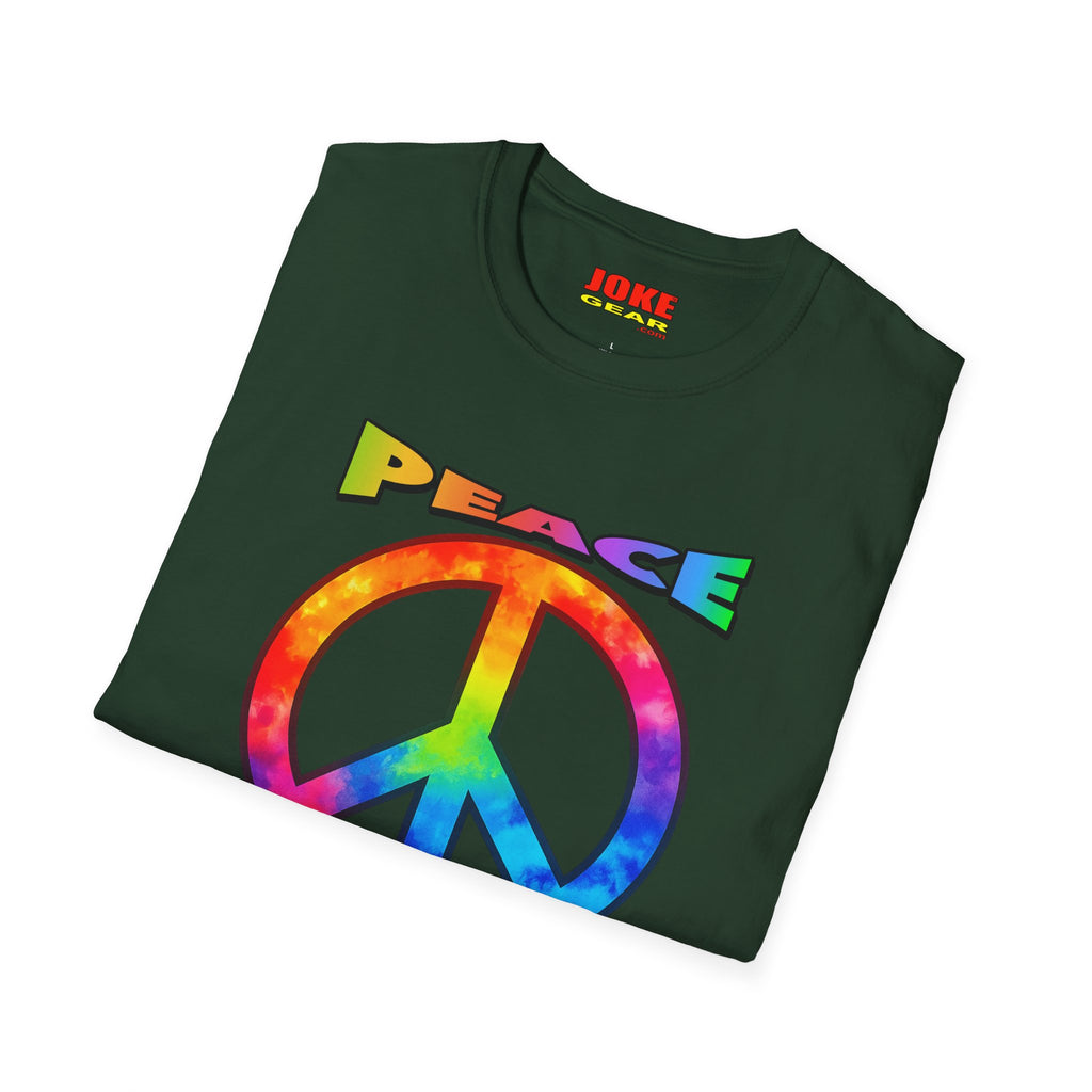Peace Tie-Dye Graphic T-Shirt — "Peace: Cheaper Than Therapy" Retro Hippie Tee