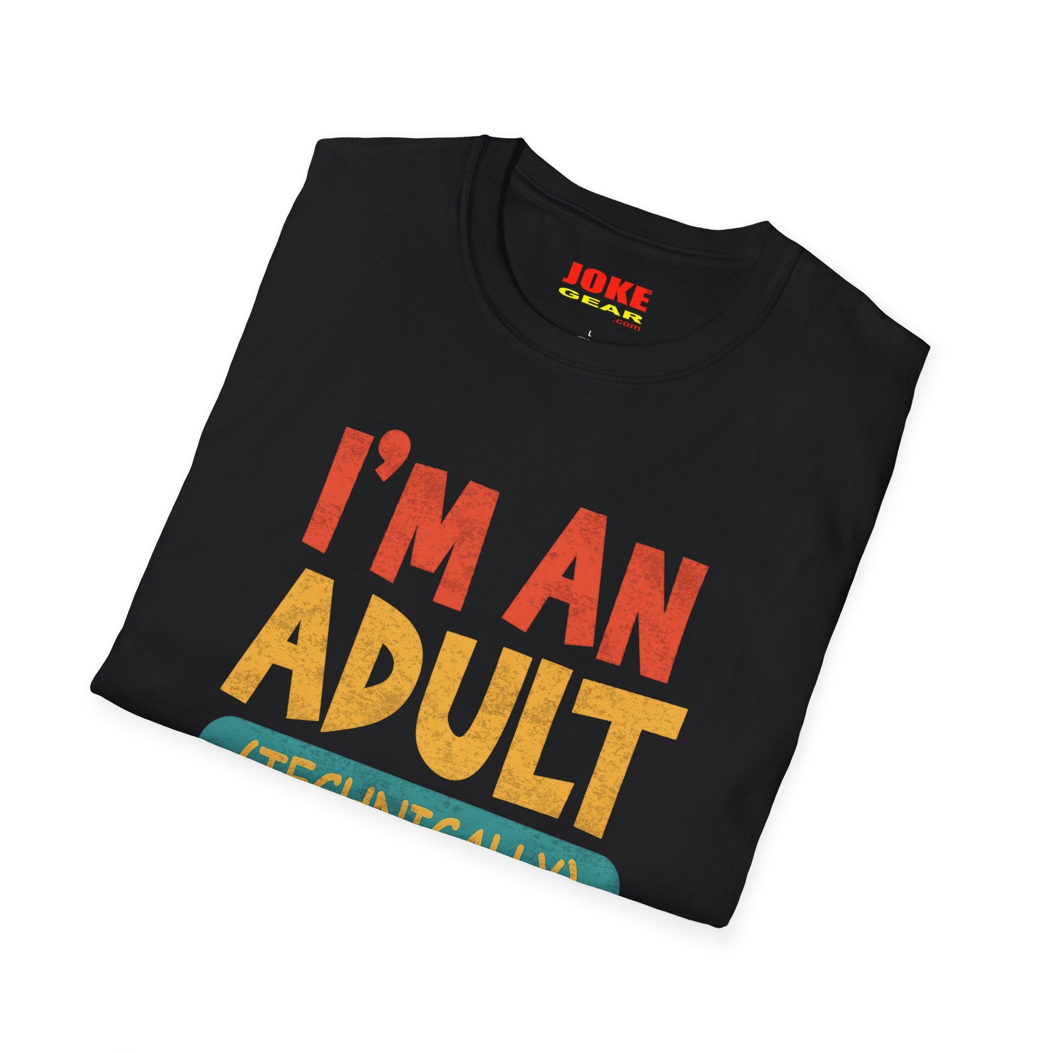 I’m An Adult (Technically) T-Shirt — Funny Retro Graphic Tee for New Adults & Graduation Gifts