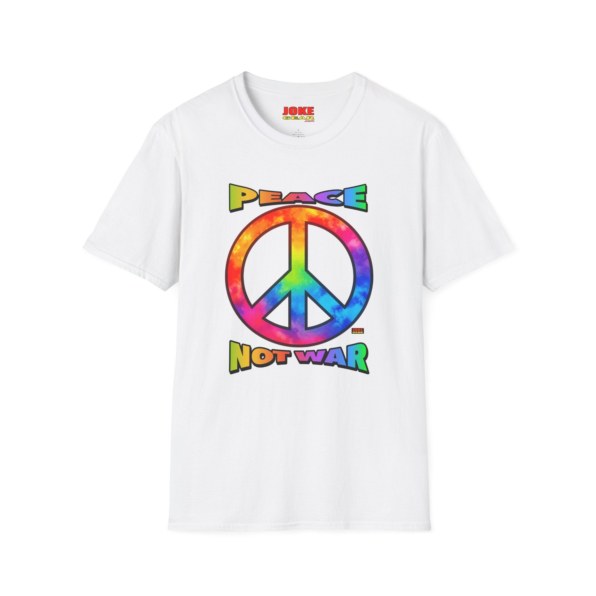 Peace NOT War T-Shirt — Tie-Dye Peace Symbol Retro Graphic Tee