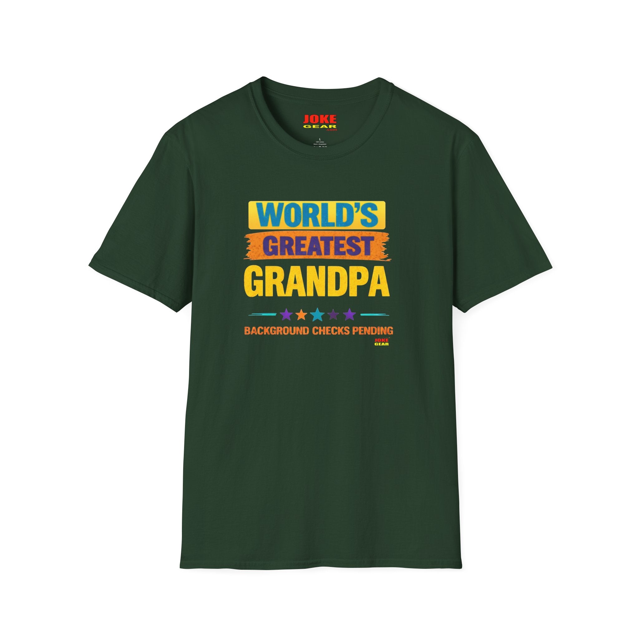 World's Greatest Grandpa T-Shirt — Funny "Background Checks Pending" Gift