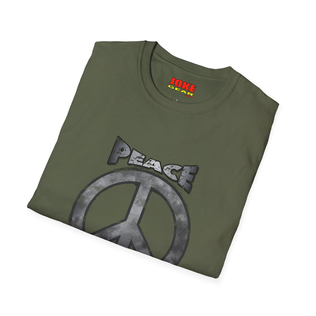 Peace NOT War T-Shirt — Distressed Camo Peace Sign Graphic Tee