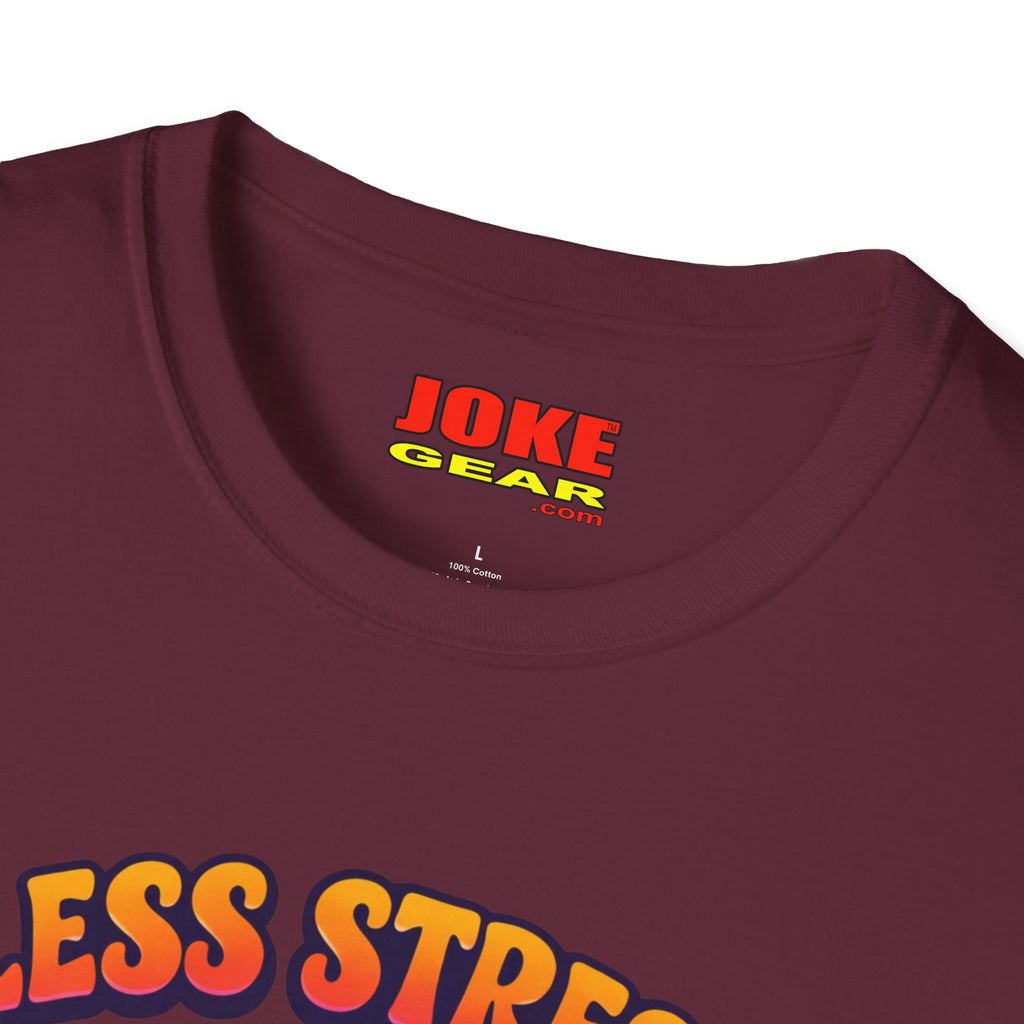 Less Stress More Groovy T-Shirt — Retro Peace Sign Hippie Tee